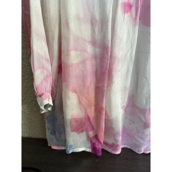 Soft Surroundings‎ Womens Pastel Tie Dye Beaded Top Flowy Lounge Petite Large - Picture 5 of 8